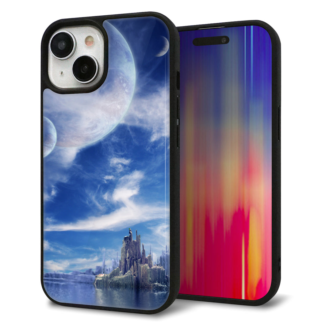 iPhone15 強化ガラス＆TPUスマホケース ガラプリ【1270 広がる宇宙】