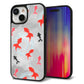 iPhone15 強化ガラス＆TPUスマホケース ガラプリ【HA227 金魚 水彩 グレー】