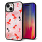 iPhone15 強化ガラス＆TPUスマホケース ガラプリ【HA228 金魚 水彩 ピンク】