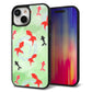 iPhone15 強化ガラス＆TPUスマホケース ガラプリ【HA229 金魚 水彩 グリーン】