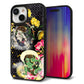 iPhone15 強化ガラス＆TPUスマホケース ガラプリ【HA239 風神雷神 牡丹】