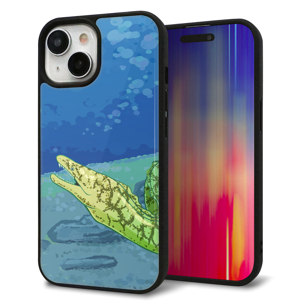 iPhone15 強化ガラス＆TPUスマホケース ガラプリ【HA260 ポケットアクアリウム ウツボ】