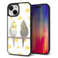 iPhone15 強化ガラス＆TPUスマホケース ガラプリ【HA274 オカメインコ 花】