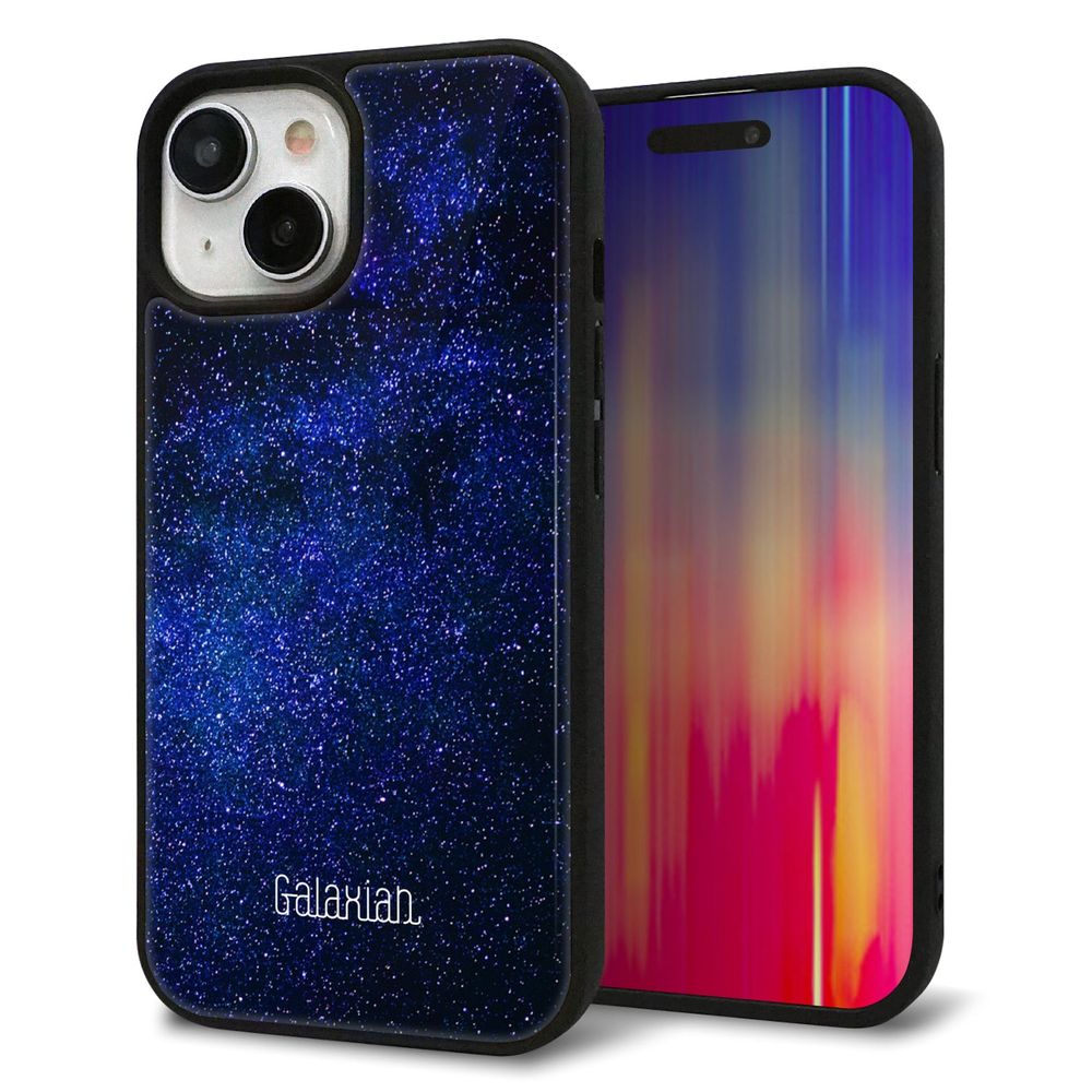 iPhone 15 強化ガラス＆TPUスマホケース ガラプリ【KM924 Galaxias Blue】