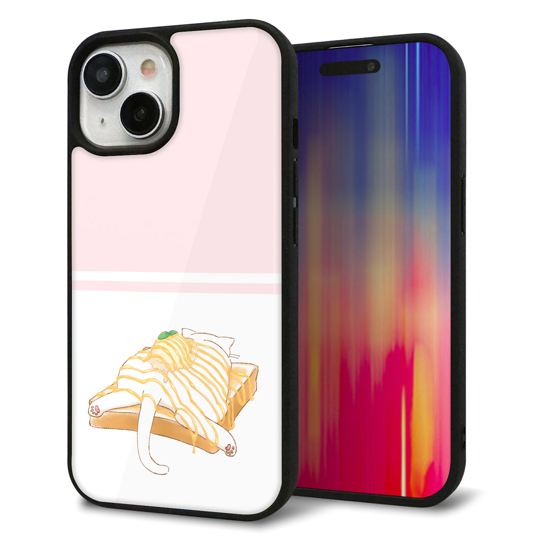 iPhone15 強化ガラス＆TPUスマホケース ガラプリ【KM961 メープルアイス】