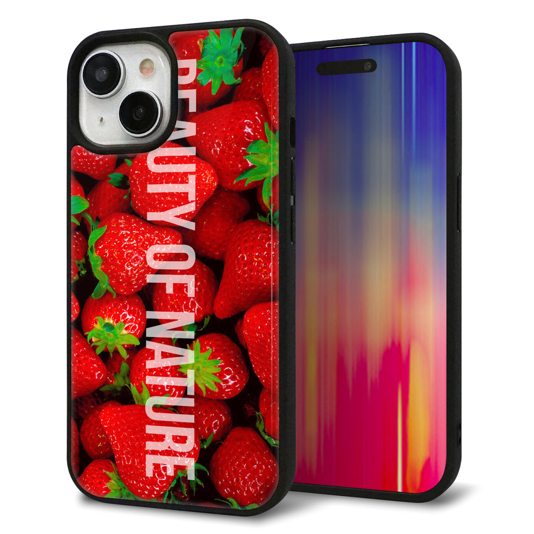 iPhone15 強化ガラス＆TPUスマホケース ガラプリ【MA881 ストロベリー】