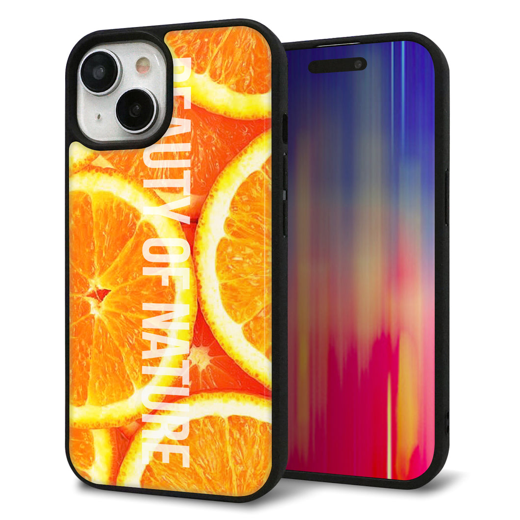 iPhone15 強化ガラス＆TPUスマホケース ガラプリ【MA882 オレンジ】