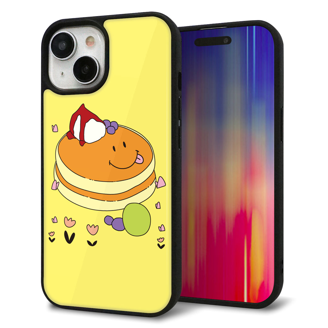 iPhone15 強化ガラス＆TPUスマホケース ガラプリ【MA901 パンケーキ】