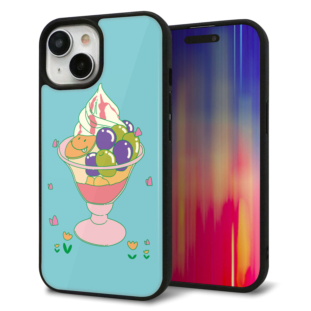 iPhone15 強化ガラス＆TPUスマホケース ガラプリ【MA905 マスカットパフェ】