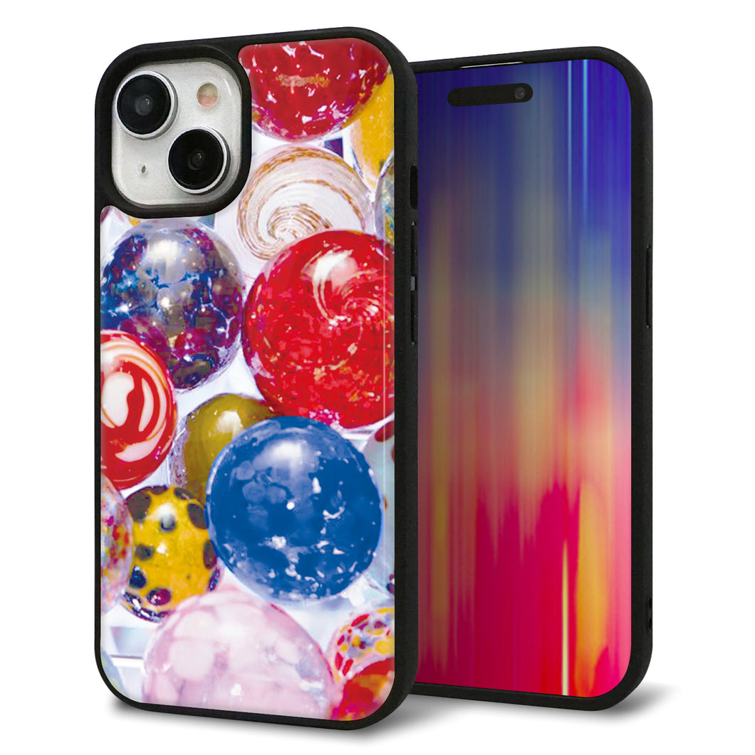 iPhone15 強化ガラス＆TPUスマホケース ガラプリ【MA935 ヨーヨー】