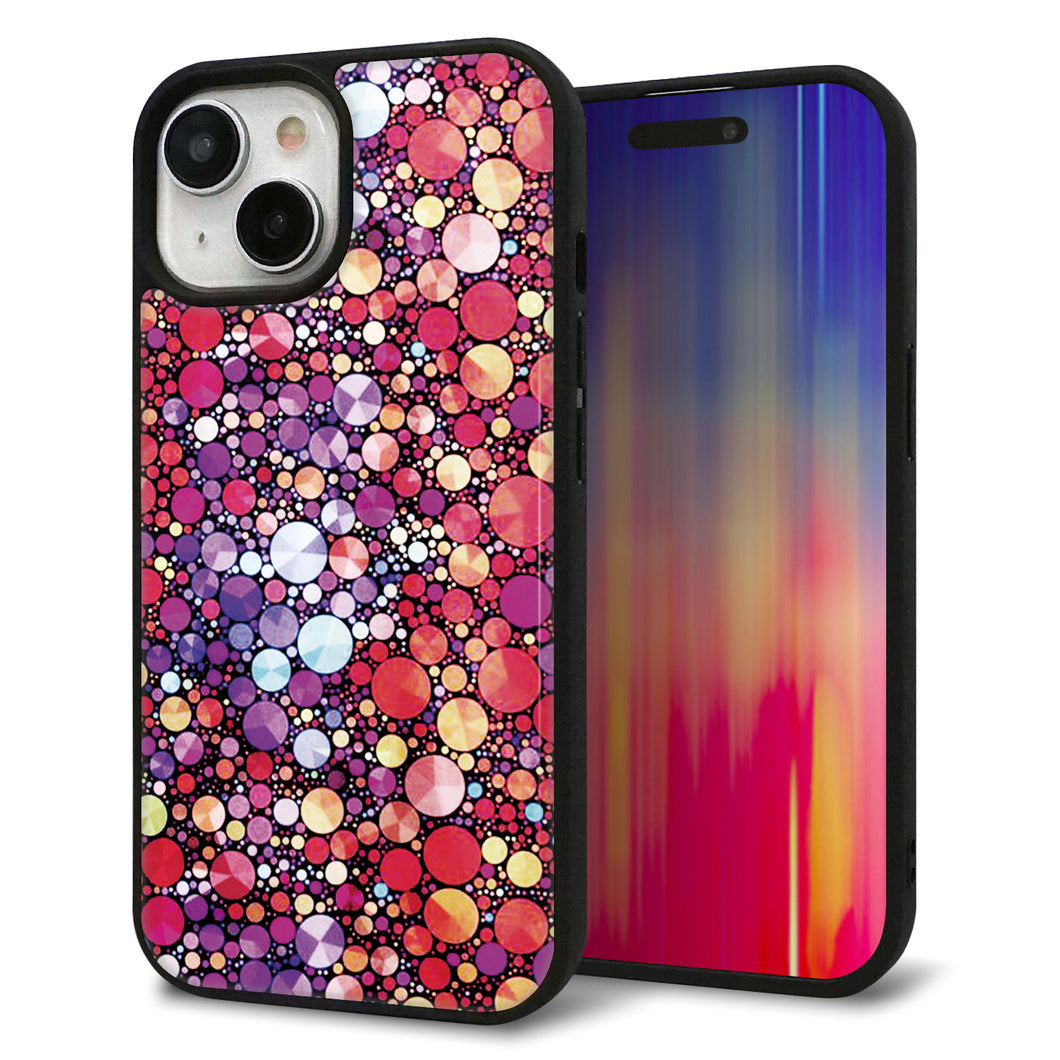 iPhone15 強化ガラス＆TPUスマホケース ガラプリ【MA954 パターン柄 B】