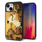 iPhone15 強化ガラス＆TPUスマホケース ガラプリ【MA969 和柄 鶴鯉 A】