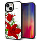 iPhone15 強化ガラス＆TPUスマホケース ガラプリ【SC850 ユリ（レッド）】