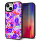 iPhone15 強化ガラス＆TPUスマホケース ガラプリ【SC868 リバティプリント フルールドパルファン（パープル）】