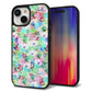 iPhone 15 強化ガラス＆TPUスマホケース ガラプリ【SC872 リバティプリント プレスドフラワー（グリーン）】