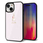 iPhone15 強化ガラス＆TPUスマホケース ガラプリ【SC966 Lady Rabbit ベージュピンクhp】