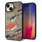 iPhone15 強化ガラス＆TPUスマホケース ガラプリ【TA007 群魚】