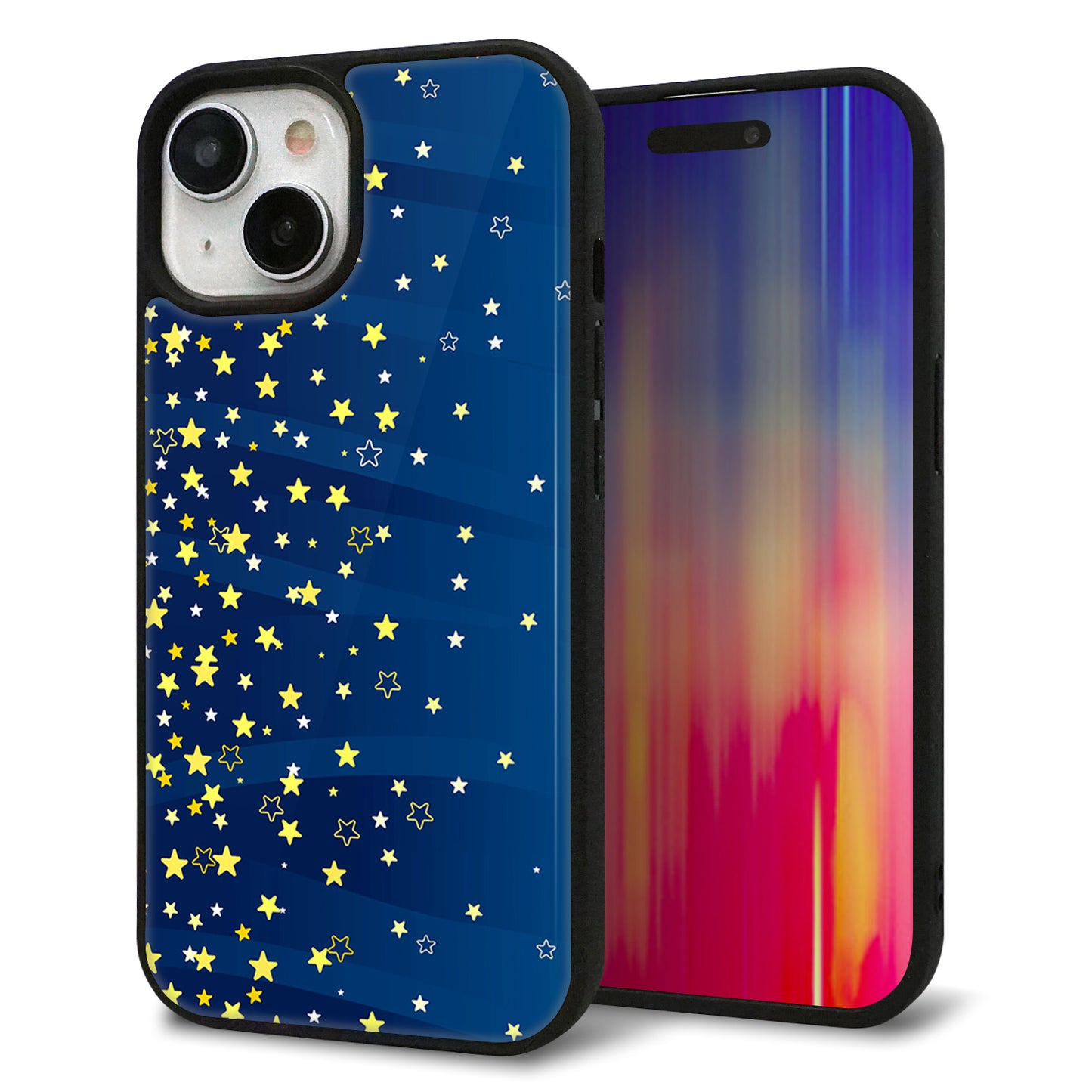 iPhone15 強化ガラス＆TPUスマホケース ガラプリ【VA842 満天の星空】