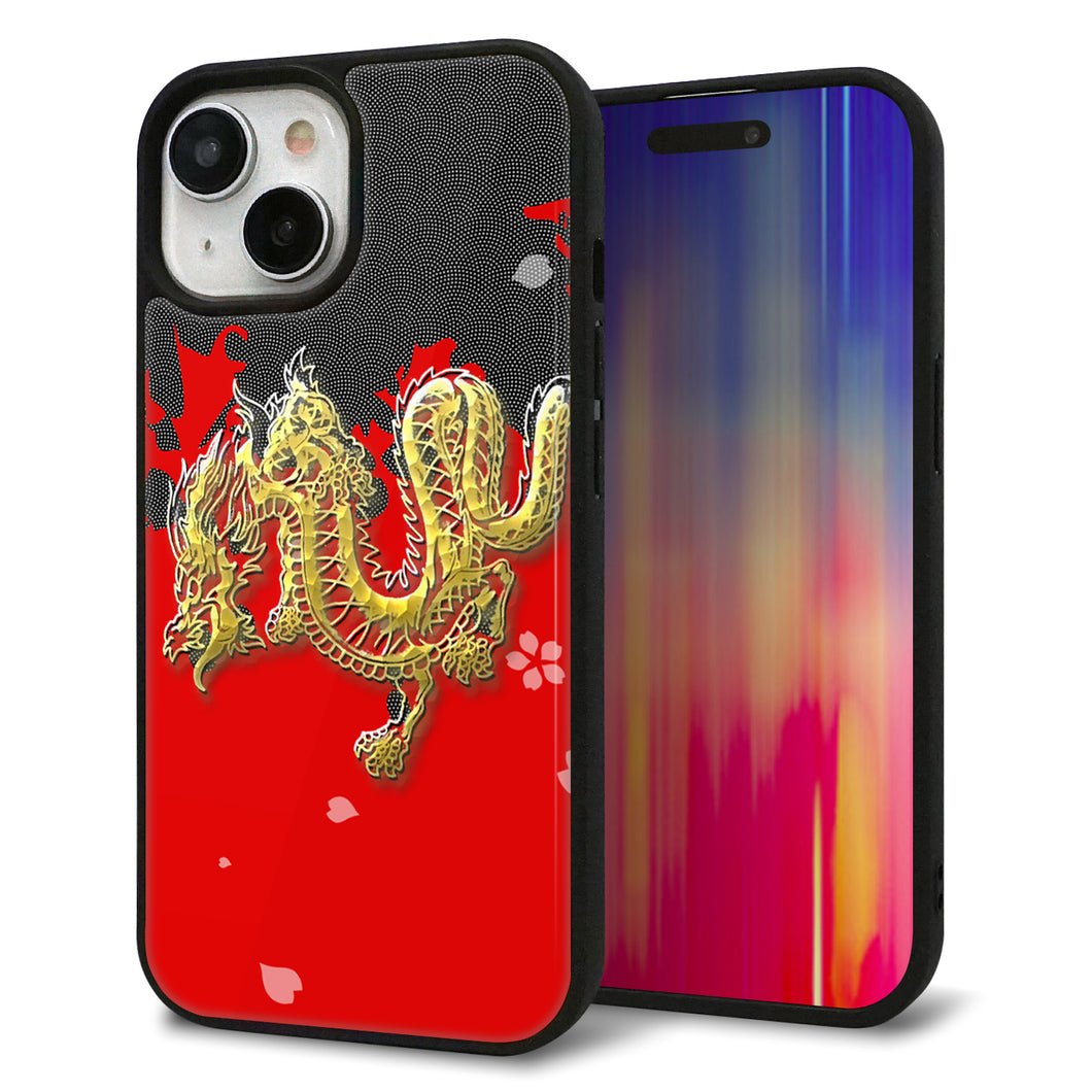 iPhone15 強化ガラス＆TPUスマホケース ガラプリ【YC901 和竜02】