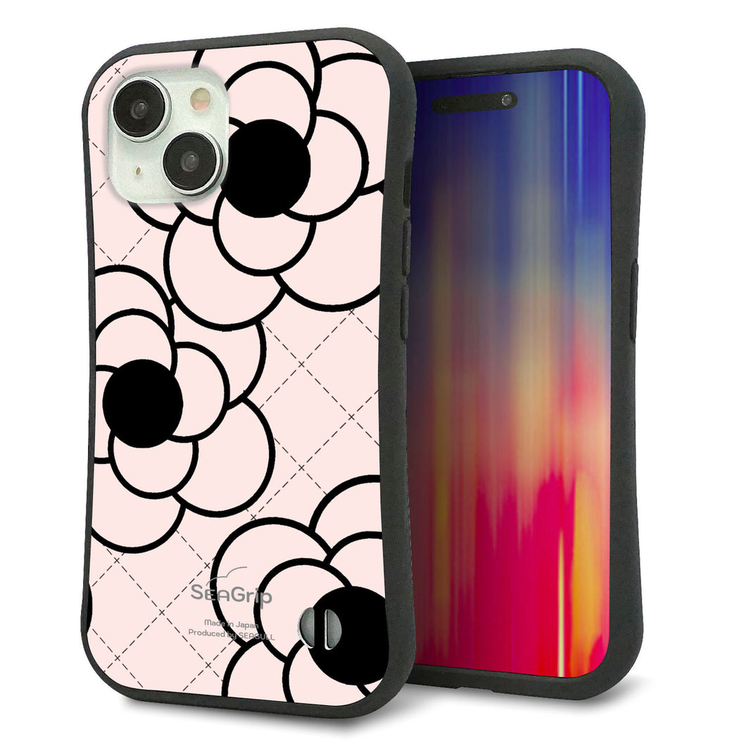 iPhone15 スマホケース 「SEA Grip」 グリップケース Sライン 【EK926 カメリア（極うすピンク）】 UV印刷