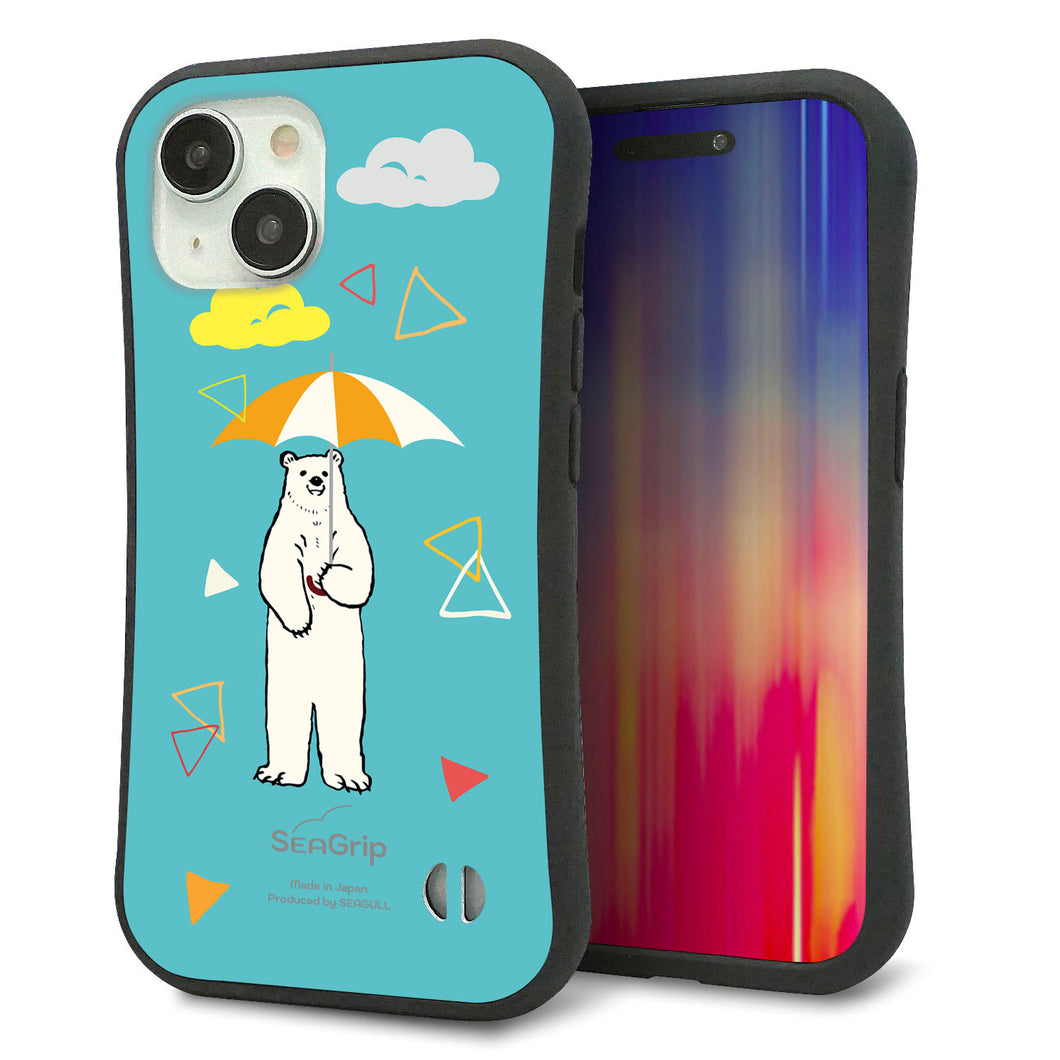 iPhone15 スマホケース 「SEA Grip」 グリップケース Sライン 【FD831 アニマルサマー シロクマ】 UV印刷