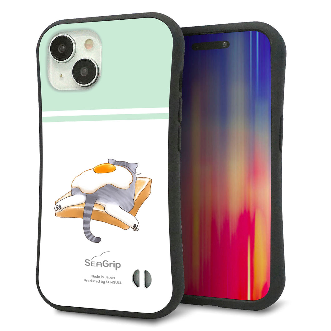 iPhone15 スマホケース 「SEA Grip」 グリップケース Sライン 【KM960 目玉焼き】 UV印刷