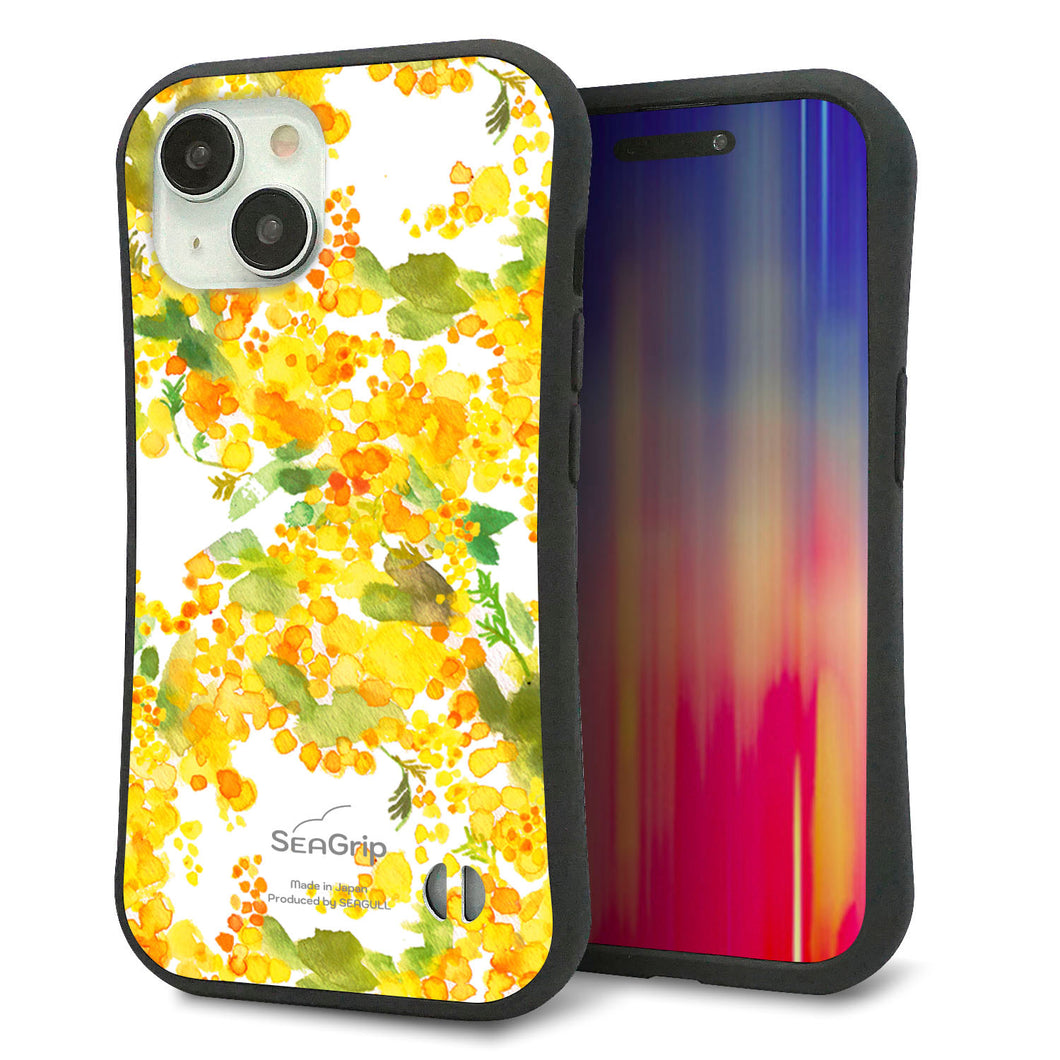 iPhone15 スマホケース 「SEA Grip」 グリップケース Sライン 【MA870 ミモザ】 UV印刷