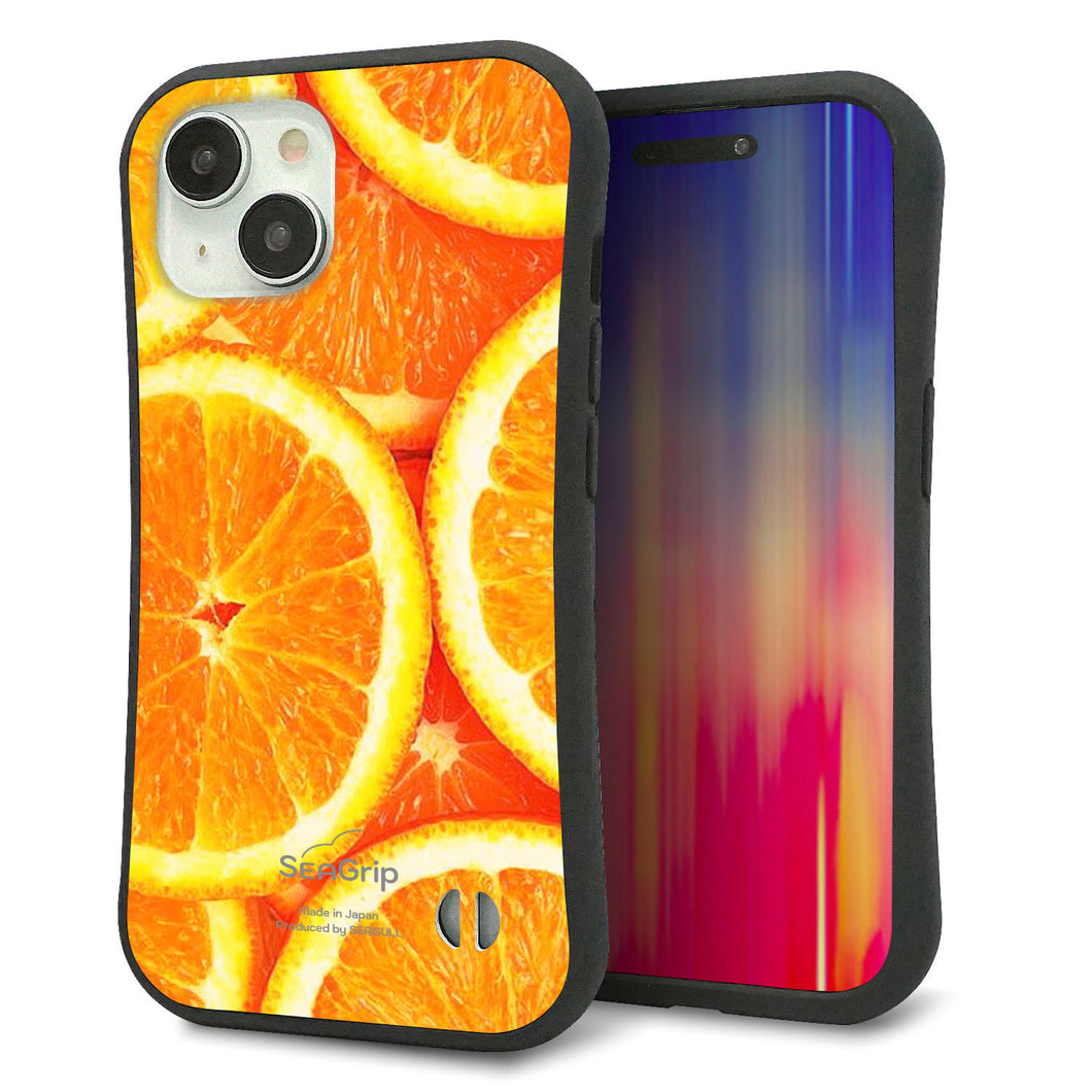 iPhone15 スマホケース 「SEA Grip」 グリップケース Sライン 【MA882 オレンジ】 UV印刷