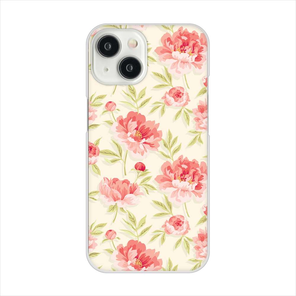 iPhone15 高画質仕上げ 背面印刷 ハードケース北欧の小花