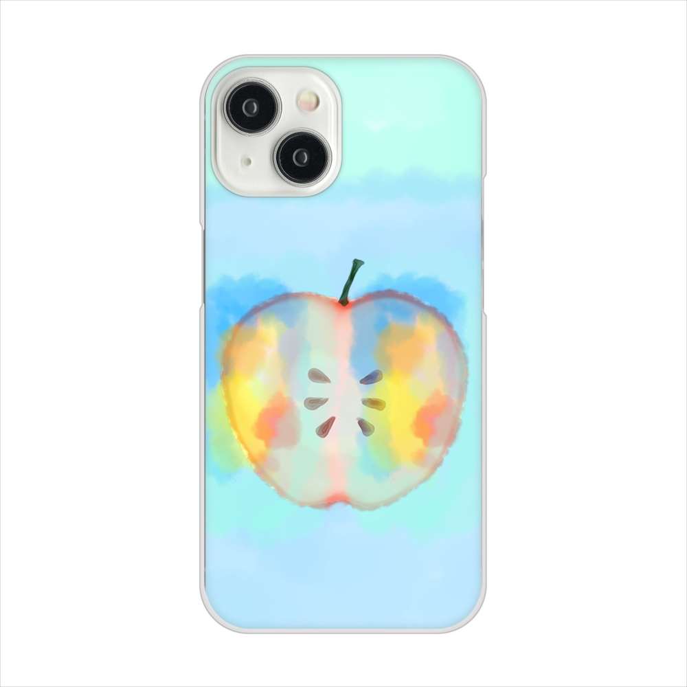 iPhone15 高画質仕上げ 背面印刷 ハードケース 【YJ181 りんご 水彩181】