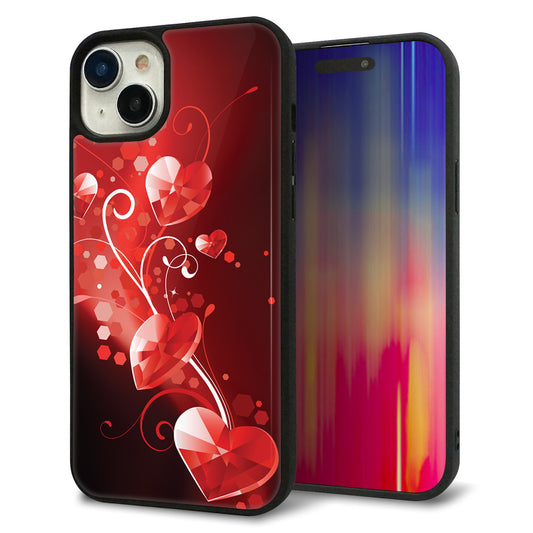 iPhone15 Plus 強化ガラス＆TPUスマホケース ガラプリ【385 クリスタルな恋】