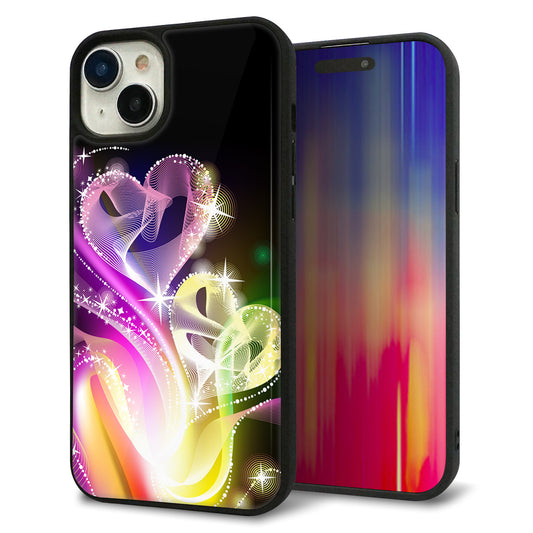 iPhone15 Plus 強化ガラス＆TPUスマホケース ガラプリ【386 光の軌跡】