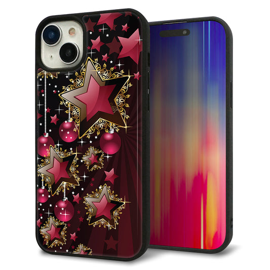 iPhone15 Plus 強化ガラス＆TPUスマホケース ガラプリ【434 星の壁】