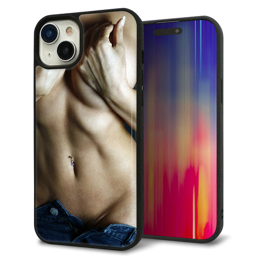 iPhone15 Plus 強化ガラス＆TPUスマホケース ガラプリ【602 ボディライン】