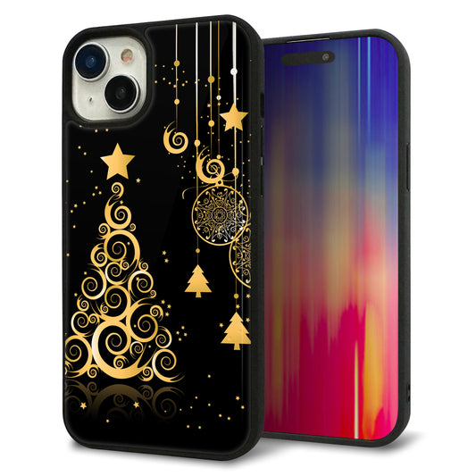 iPhone15 Plus 強化ガラス＆TPUスマホケース ガラプリ【721 その他のカラークリスマスツリー】