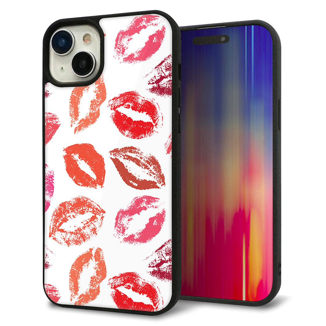 iPhone15 Plus 強化ガラス＆TPUスマホケース ガラプリ【734 キスkissキス】