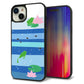 iPhone15 Plus 強化ガラス＆TPUスマホケース ガラプリ【HA280 カエルとオタマ】