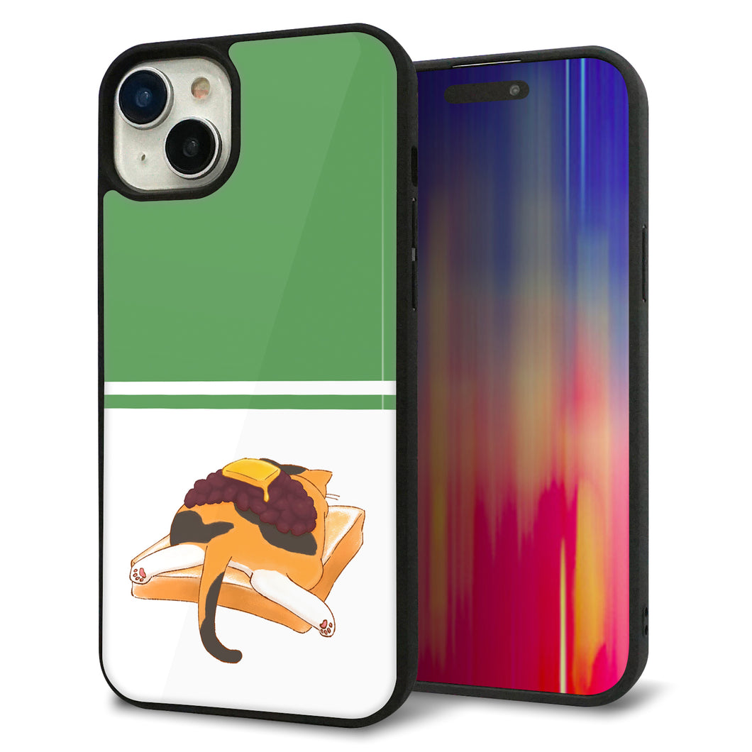 iPhone15 Plus 強化ガラス＆TPUスマホケース ガラプリ【KM963 あずき】