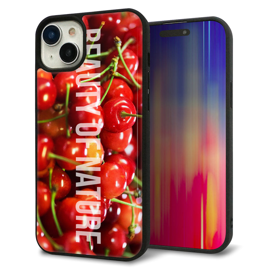 iPhone15 Plus 強化ガラス＆TPUスマホケース ガラプリ【MA883 チェリー】