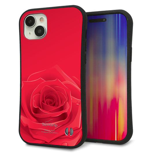 iPhone15 Plus スマホケース 「SEA Grip」 グリップケース Sライン 【395 赤いバラ】 UV印刷