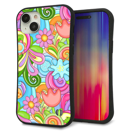 iPhone15 Plus スマホケース 「SEA Grip」 グリップケース Sライン 【713 ミラクルフラワー】 UV印刷