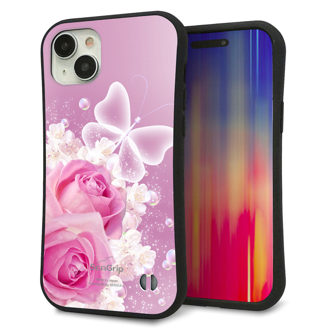 iPhone15 Plus スマホケース 「SEA Grip」 グリップケース Sライン 【1166 ローズロマンス】 UV印刷