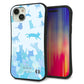 iPhone15 Plus スマホケース 「SEA Grip」 グリップケース Sライン 【AG888 ネコ積もり 水色】 UV印刷