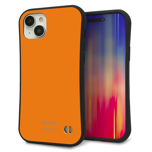 iPhone15 Plus スマホケース 「SEA Grip」 グリップケース Sライン 【KM906 ポップカラー(オレンジ)】 UV印刷