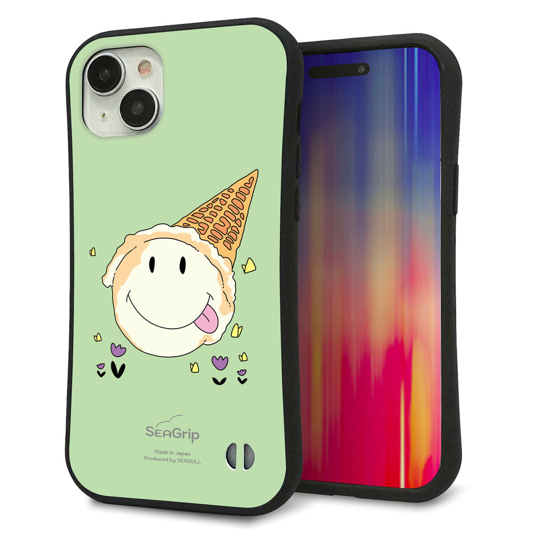 iPhone15 Plus スマホケース 「SEA Grip」 グリップケース Sライン 【MA902 アイスクリーム】 UV印刷