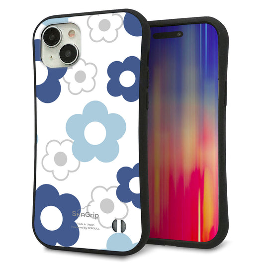 iPhone15 Plus スマホケース 「SEA Grip」 グリップケース Sライン 【SC923 デイジー ブルー】 UV印刷