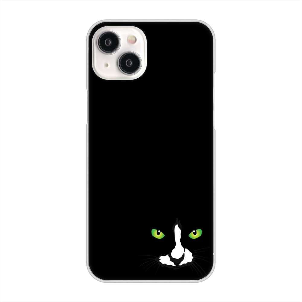iPhone15 Plus 高画質仕上げ 背面印刷 ハードケース 【398 黒ネコ】