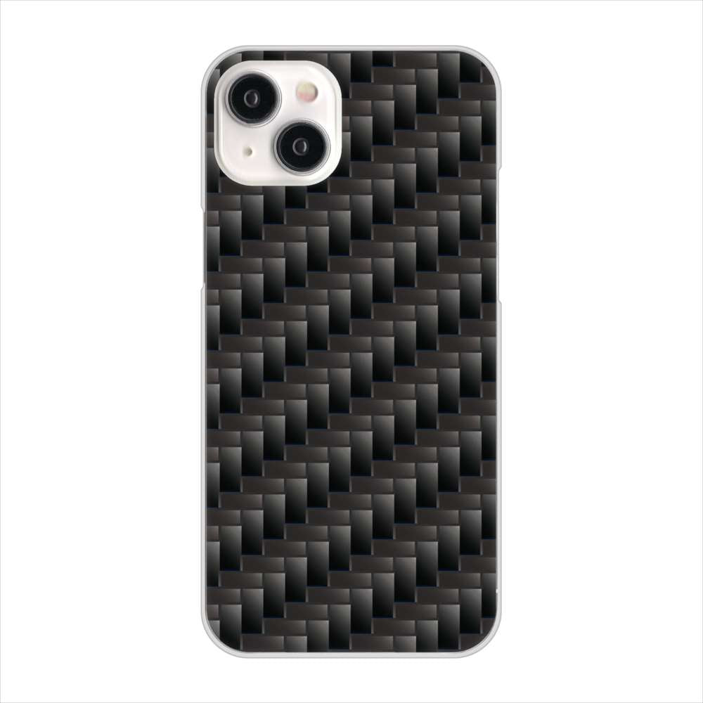 iPhone15 Plus 高画質仕上げ 背面印刷 ハードケース 【461 カーボン】