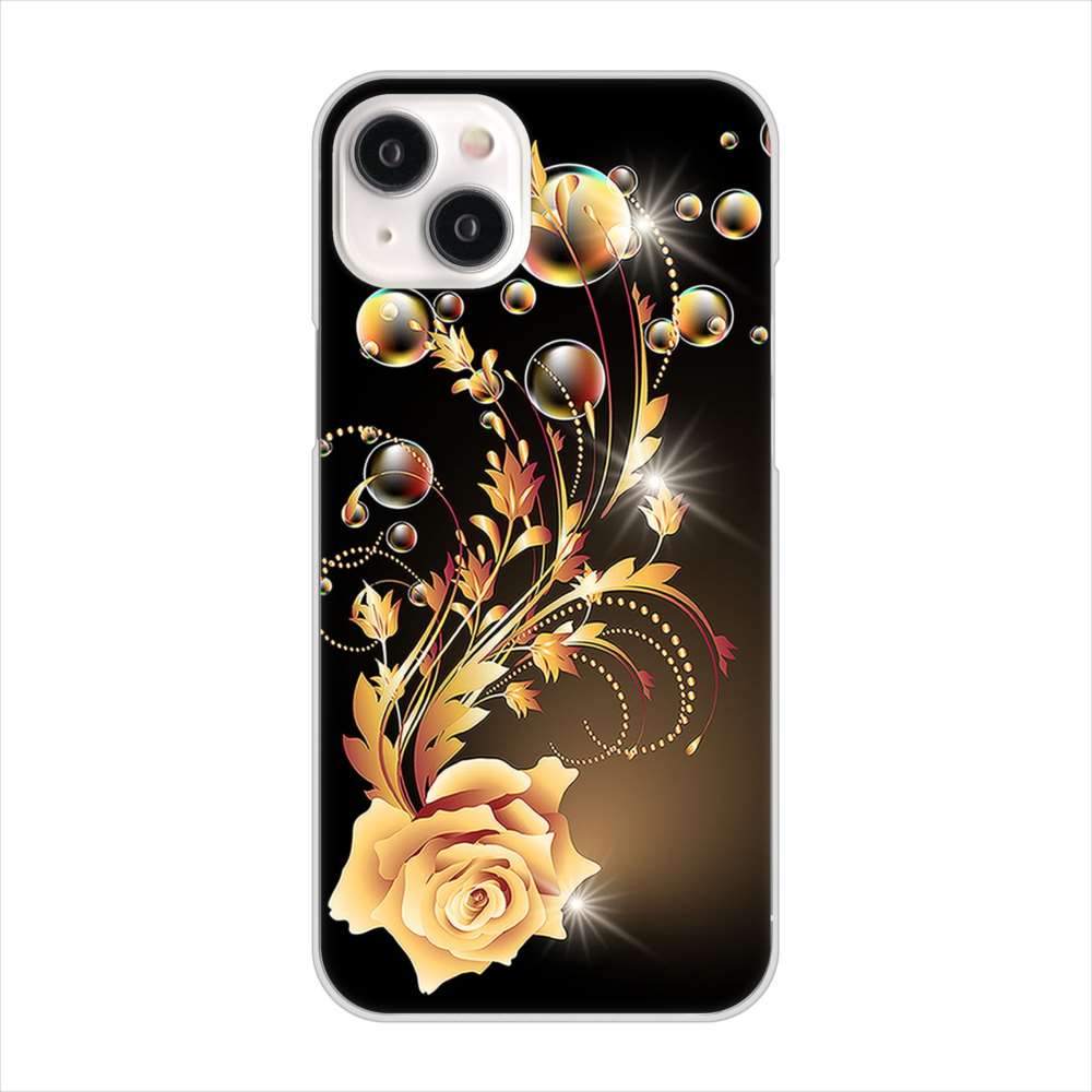 iPhone15 Plus 高画質仕上げ 背面印刷 ハードケースロマンチックなバラ