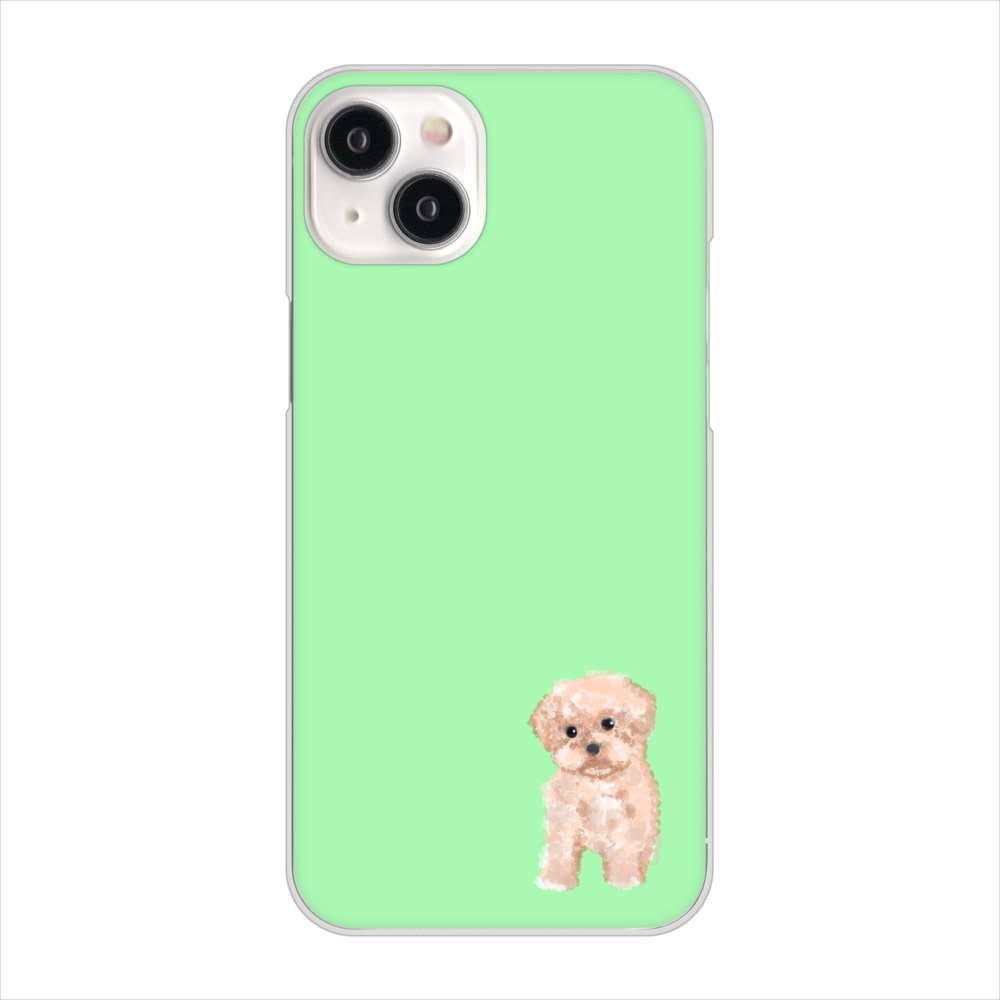 iPhone15 Plus 高画質仕上げ 背面印刷 ハードケーストイプードルアプリコット